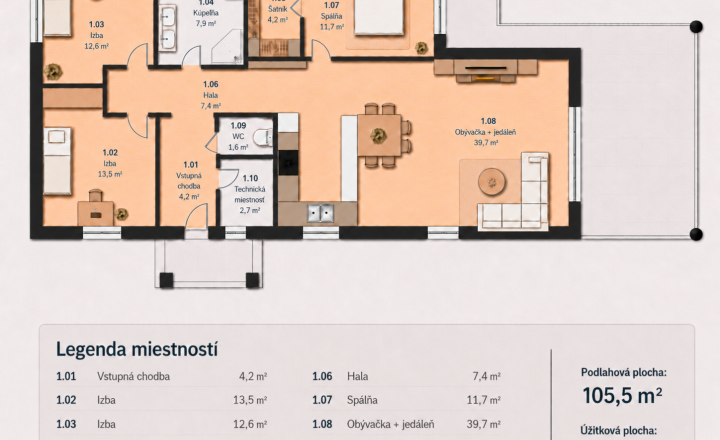 REZERVOVAÉ! Novostavba 4-izbového bungalovu - štandard - fotografia 12